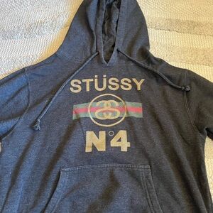 Stussy Unisex Charcoal SS Link Hoodie with Logo - M